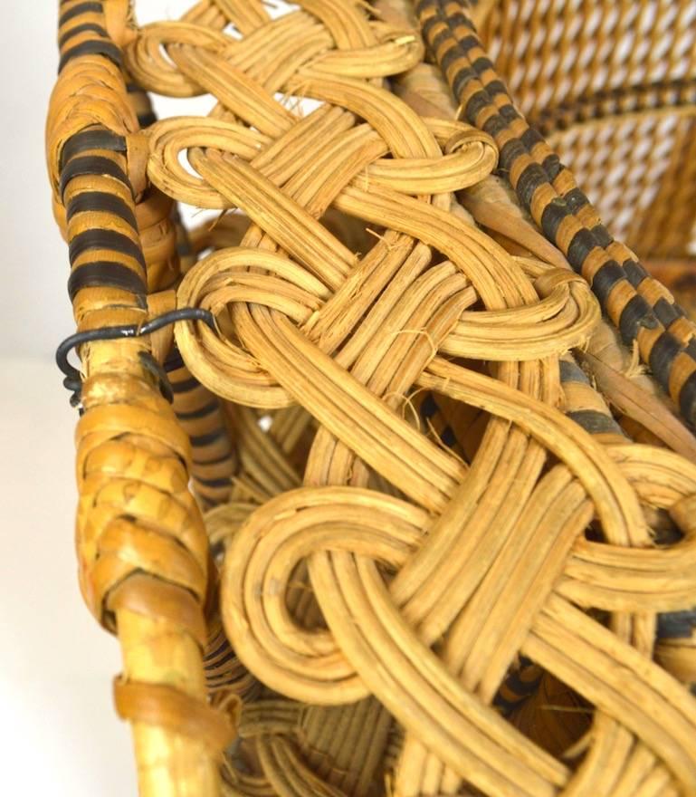 Wicker Emmanuel Peacock Chair In Good Condition In New York, NY
