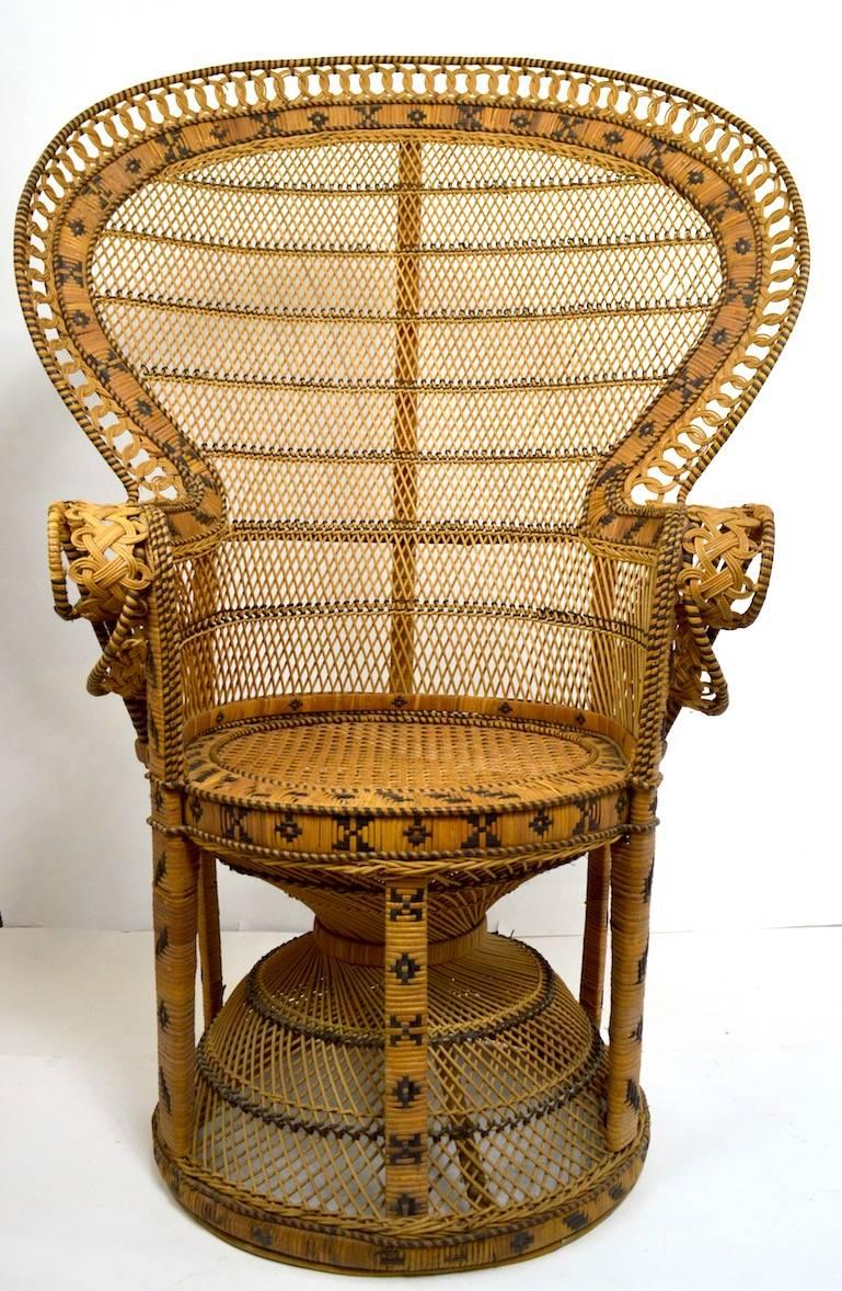Woven Wicker Emmanuel Peacock Chair