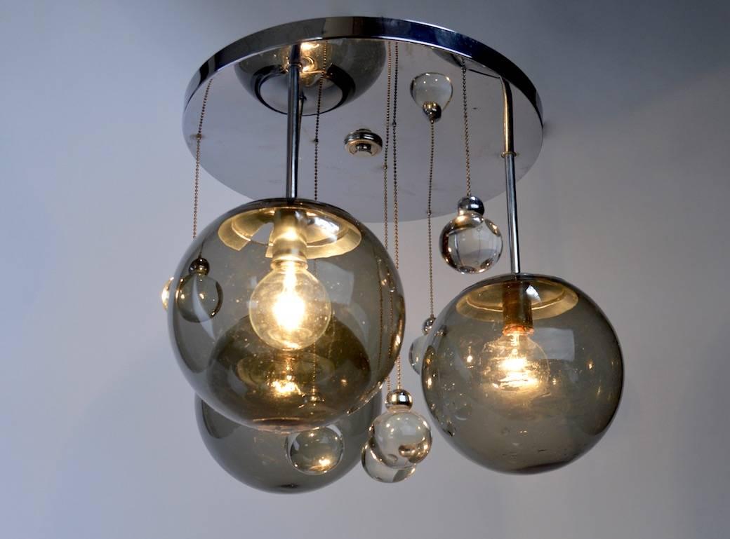 chrome bubble chandelier
