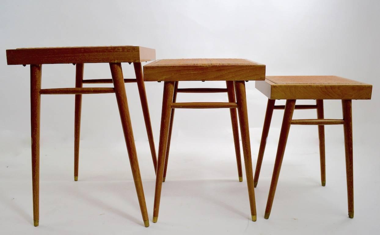 Mid-Century Modern Pair of Nesting Stacking Tables