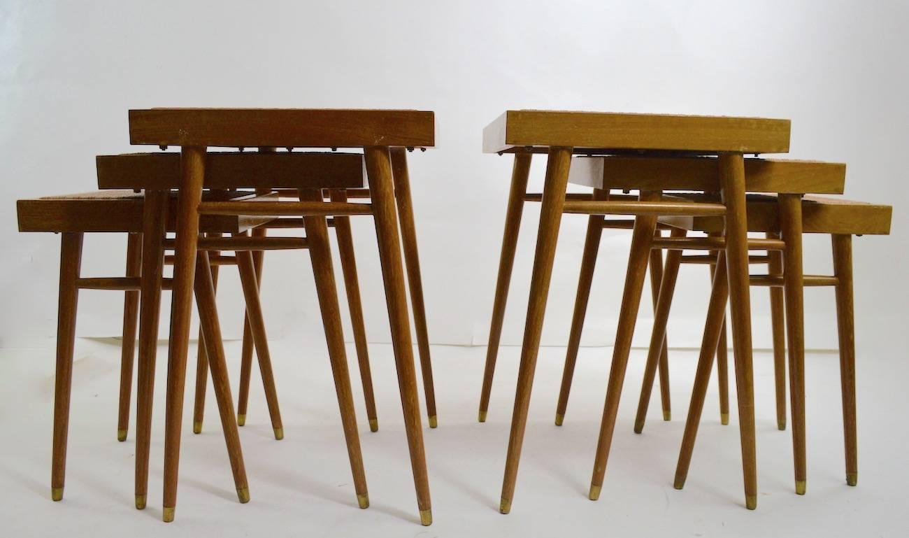Wood Pair of Nesting Stacking Tables
