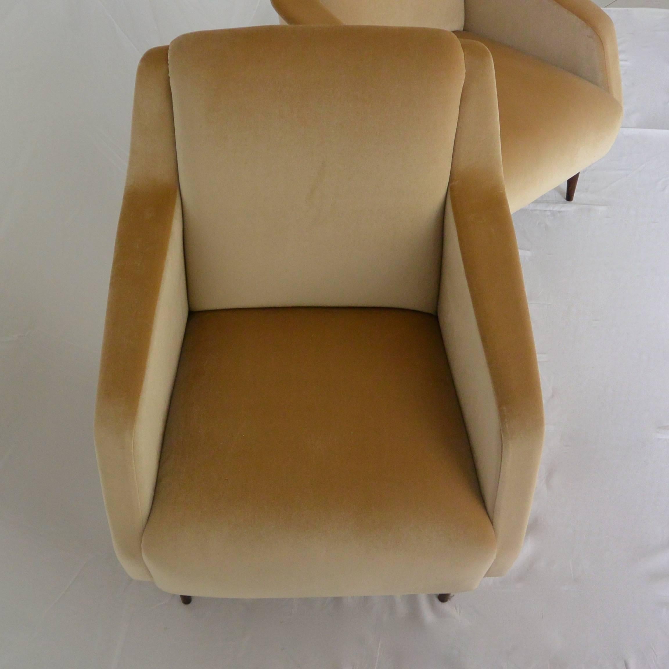 Mid-Century Modern Pair of Lounge Chairs by Carlo de Carli 