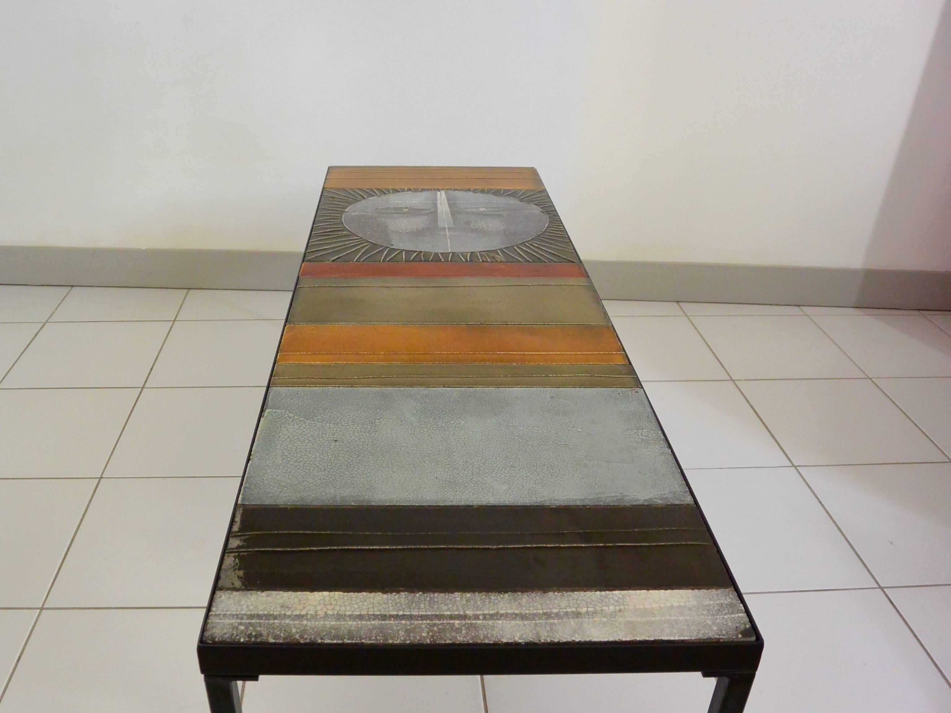 Mid-Century Modern Rare Coffee Table by Roger Capron, France, circa 1960 For Sale
