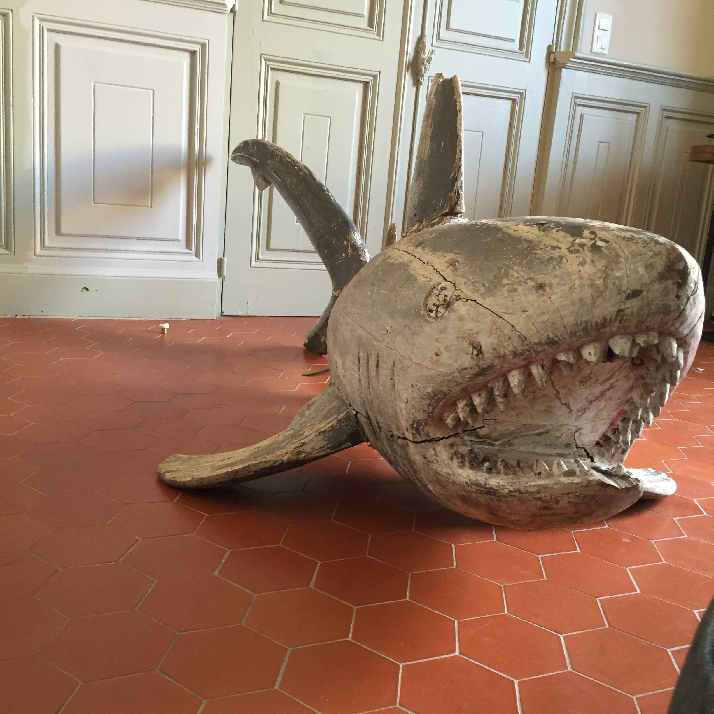 Early 20th Century Unique Shark Sculpture, France, circa 1920 For Sale