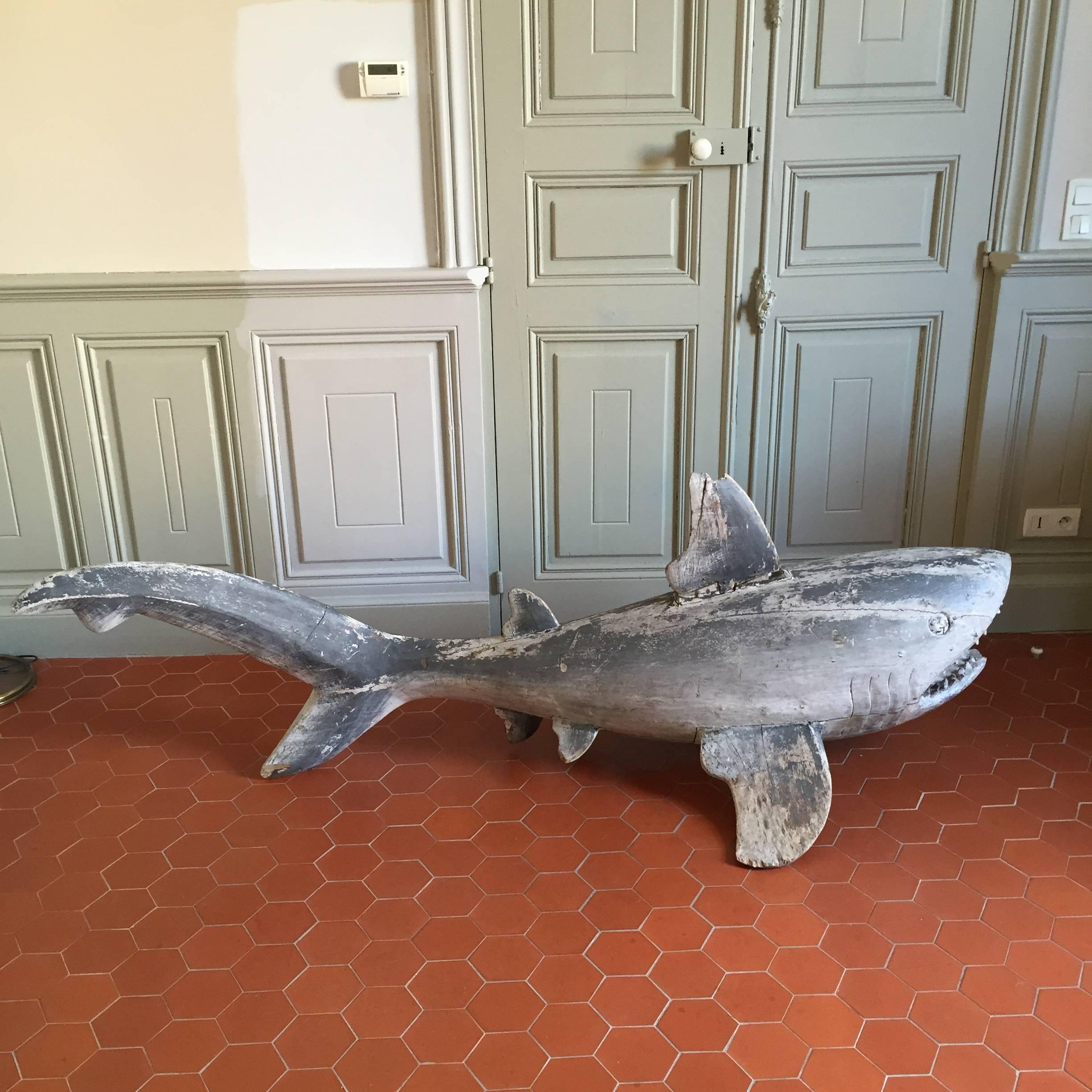 Brutalist Unique Shark Sculpture, France, circa 1920 For Sale