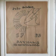Seltene Bauhaus- Prototyp einer Poster-Ausstellung von Gerhard Marcks, Deutschland, 1923