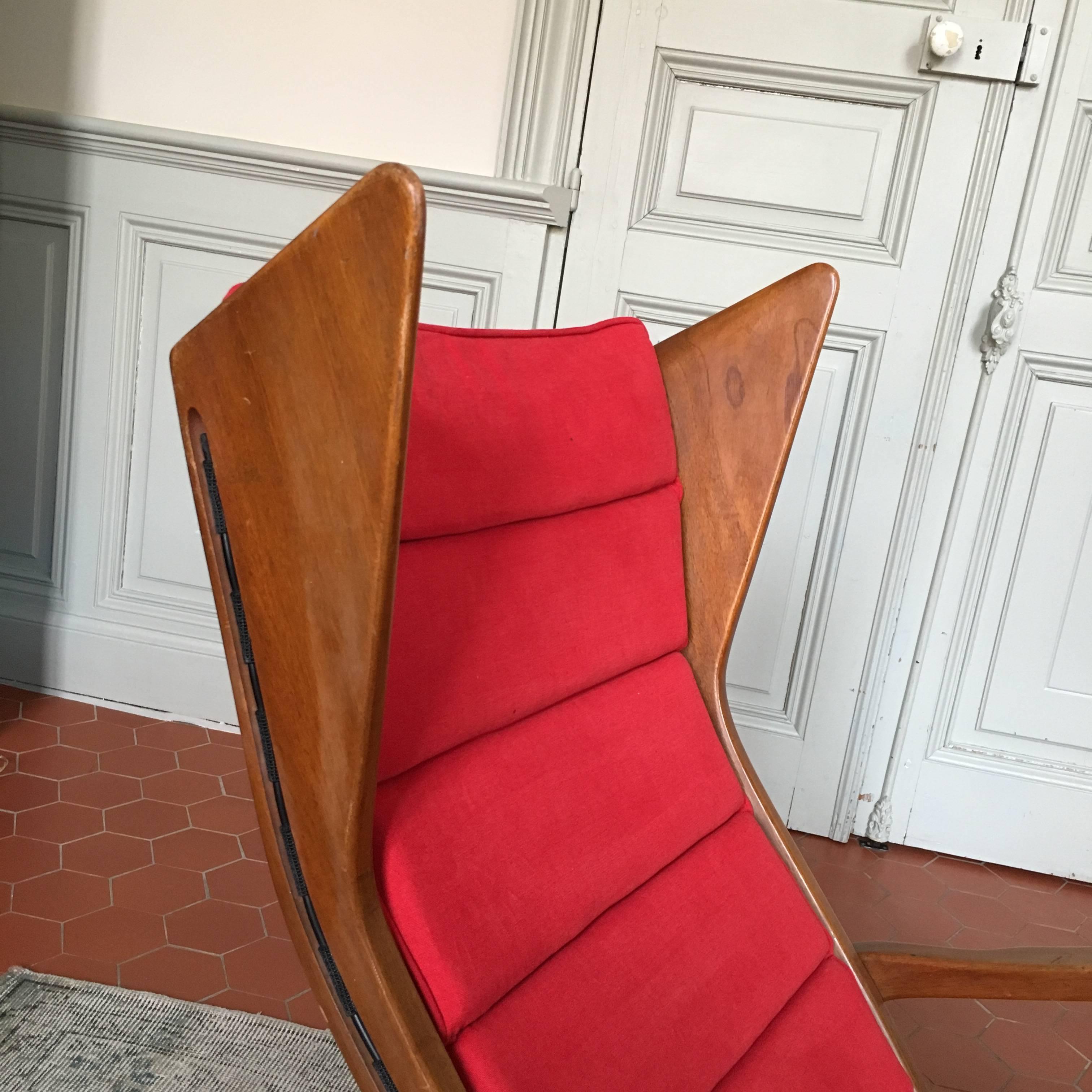 Rubber Rare Rocking-Chair Model 572 by the Studio Tecnico Cassina, Italy, 1955