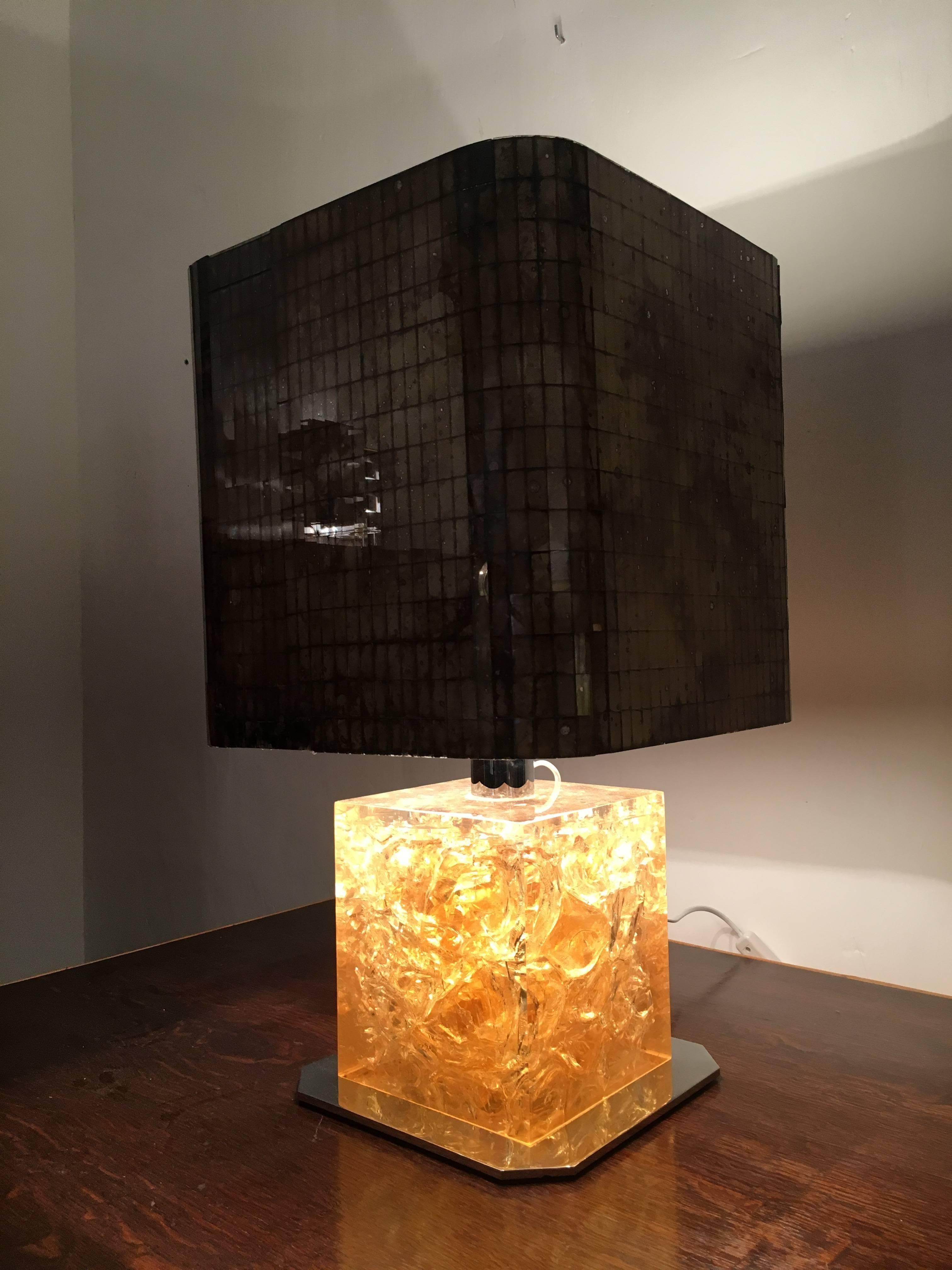 French Large Fractal Table Lamp, France, circa 1970 For Sale