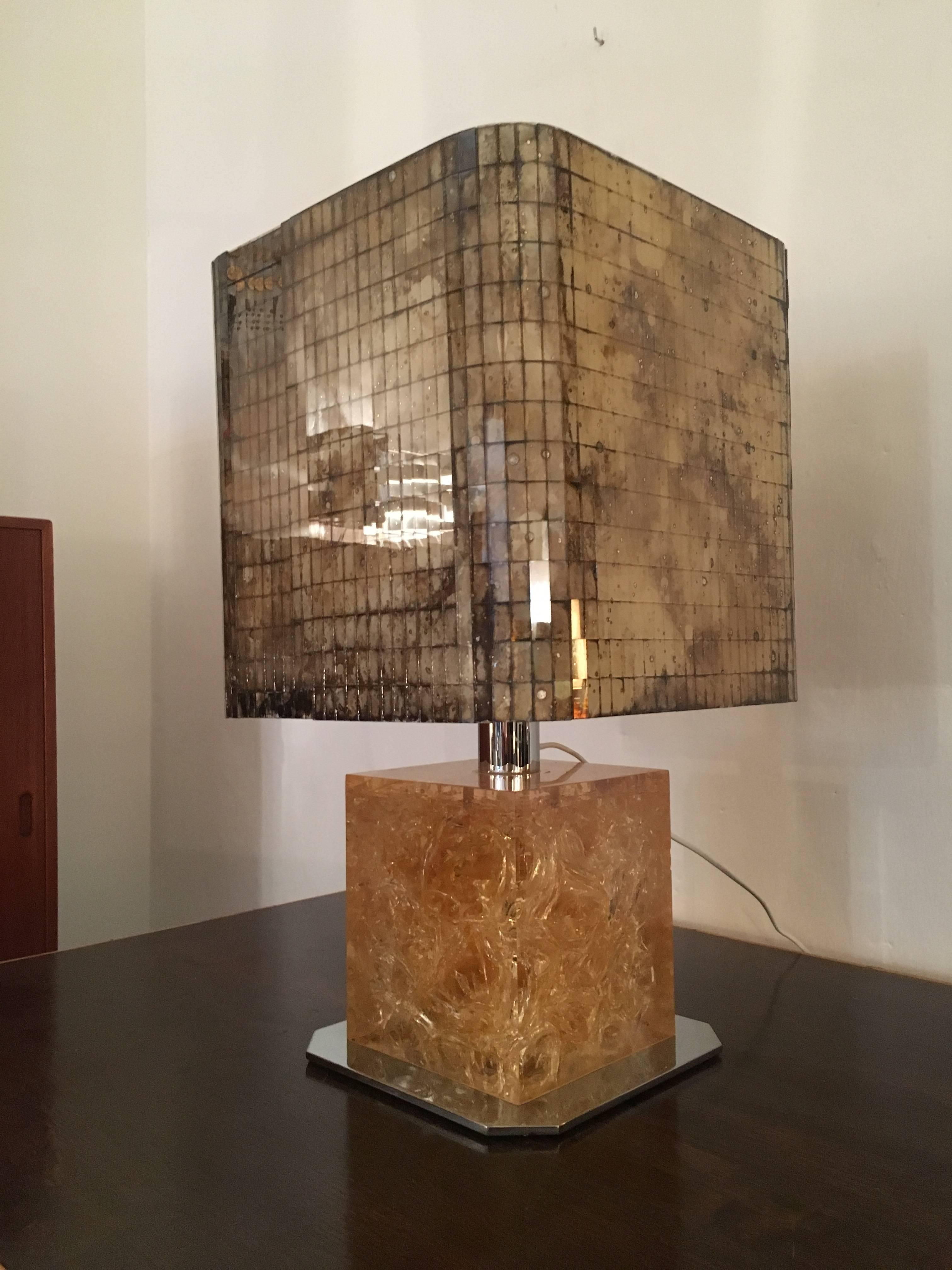 Mid-Century Modern Large Fractal Table Lamp, France, circa 1970 For Sale