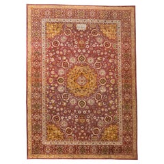 Antique Agra Indian Rug Ardabil Design