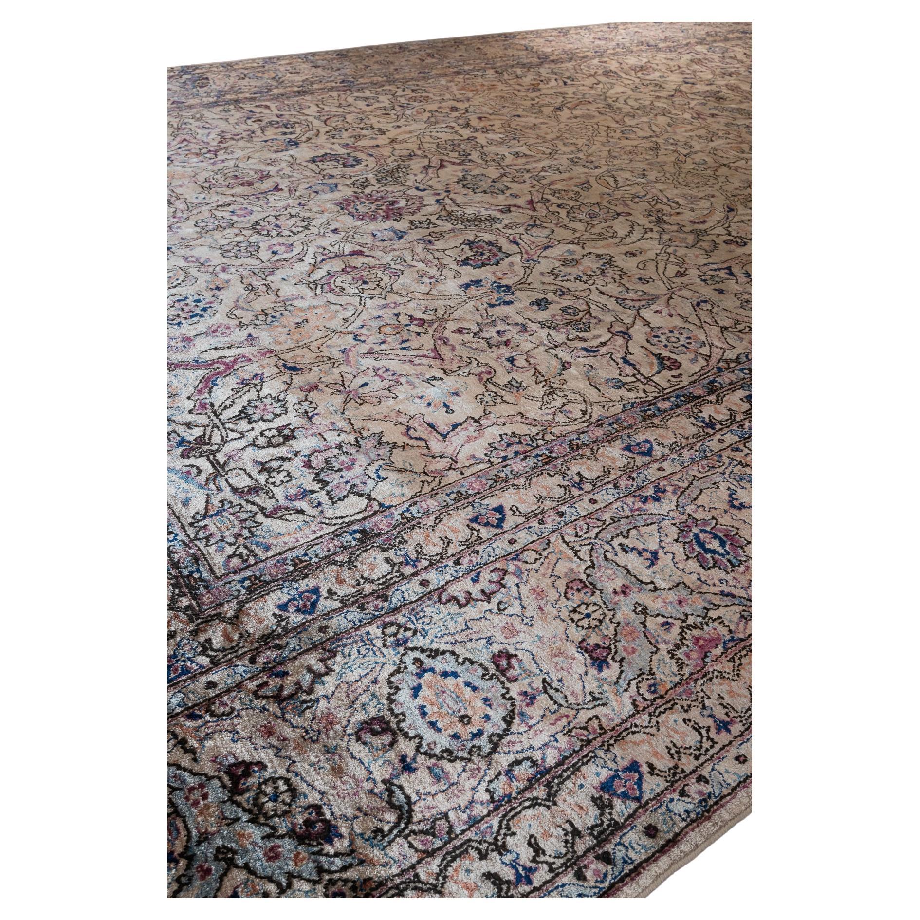 Silk Persian Kashan Carpet For Sale 2