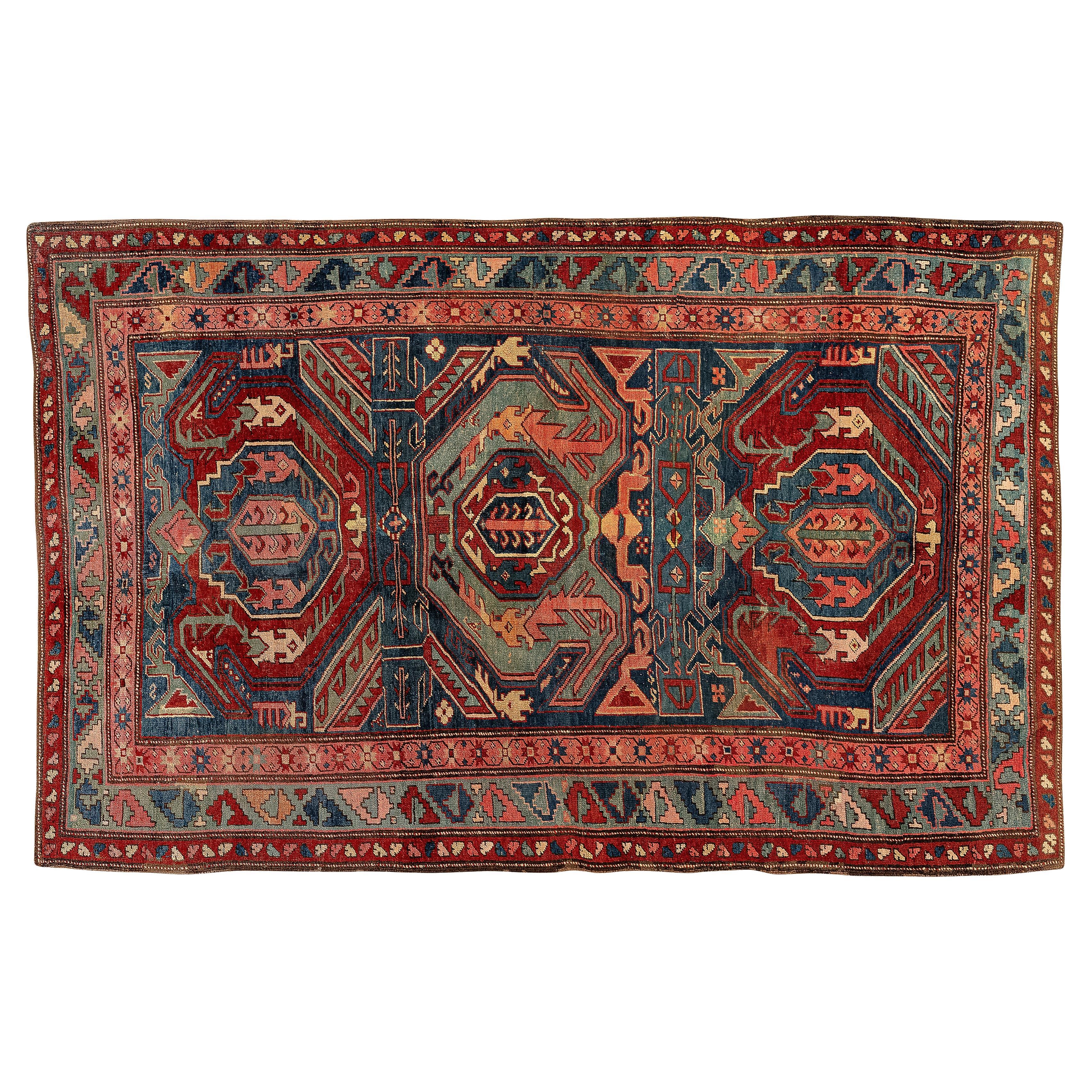 19th Century Antique Caucasian Lenkoran Karabagh Rug