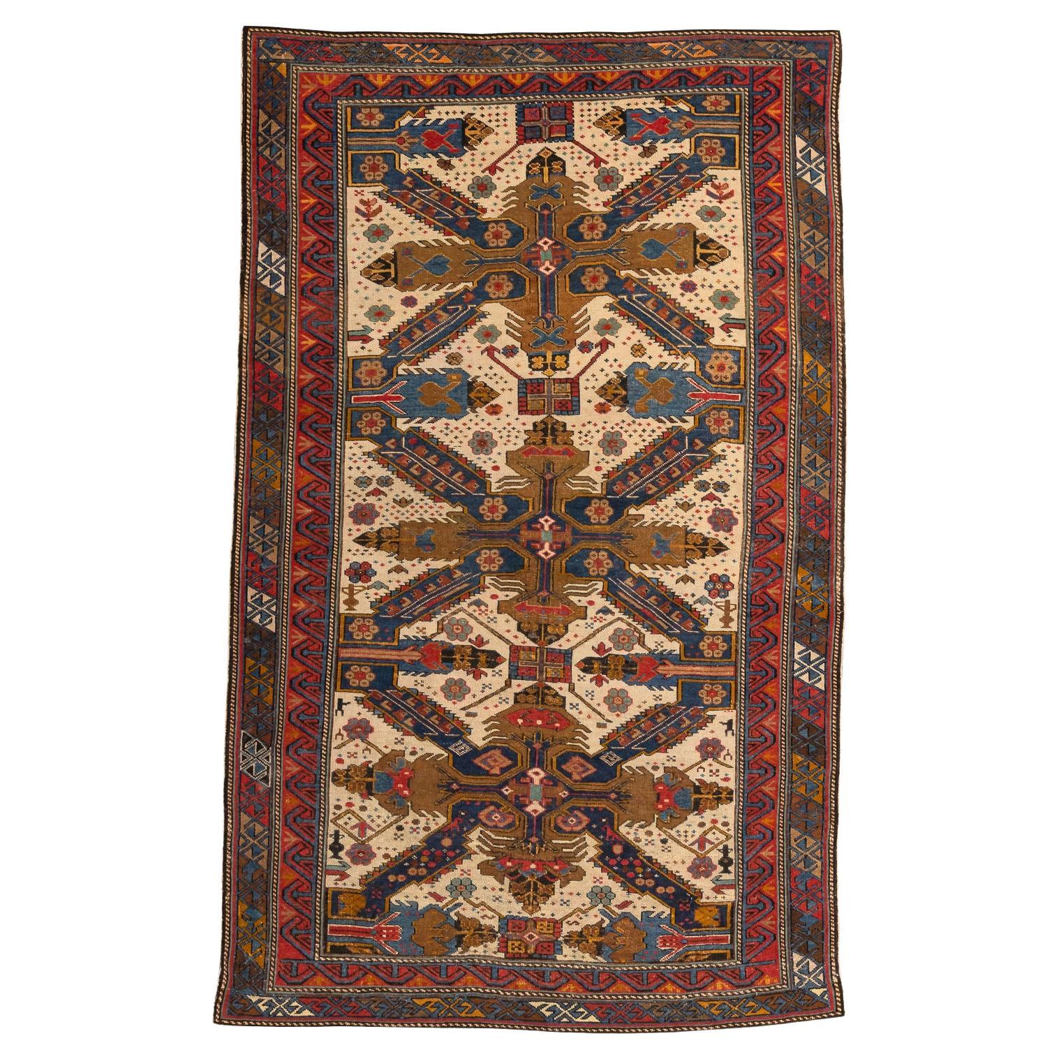 Antique Caucasian Seychour Kuba Rug