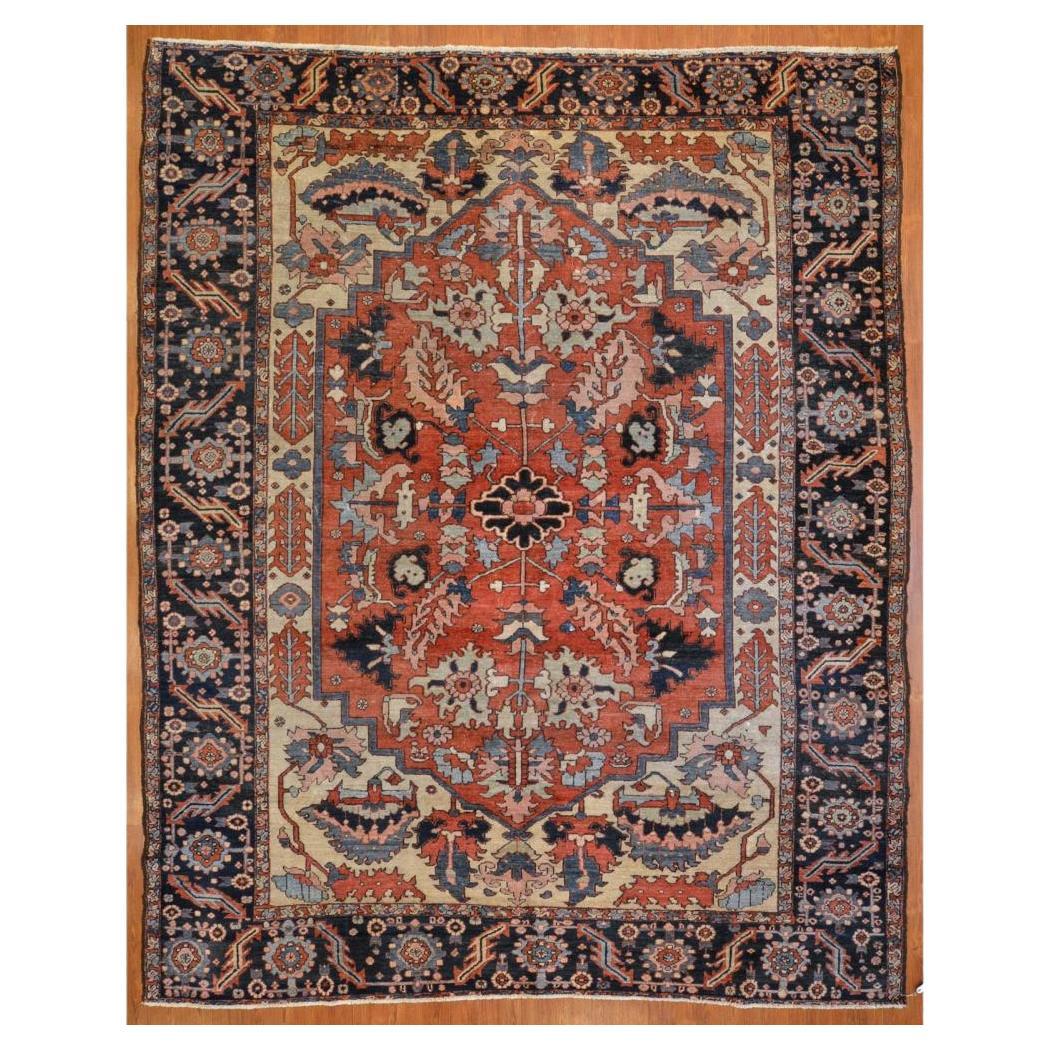 Tapis Serapi ancien exquis - Un chef-d'œuvre d'élégance et de couleur intemporelles

Transformez votre intérieur grâce à l'allure époustouflante de ce tapis antique Serapi, une pièce exceptionnelle qui allie un design harmonieux à des couleurs