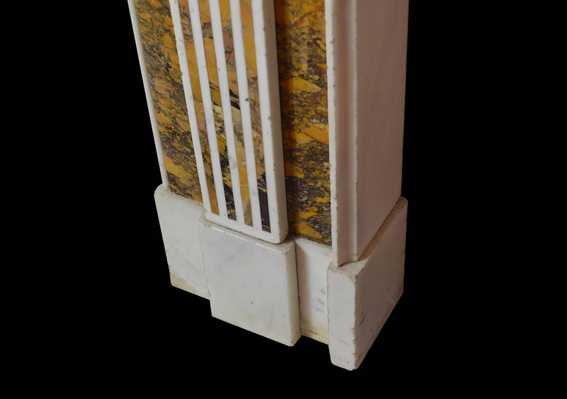Georgian 18th Century Irish Chimneypiece in Statuary Marble with Convent Siena Marble For Sale