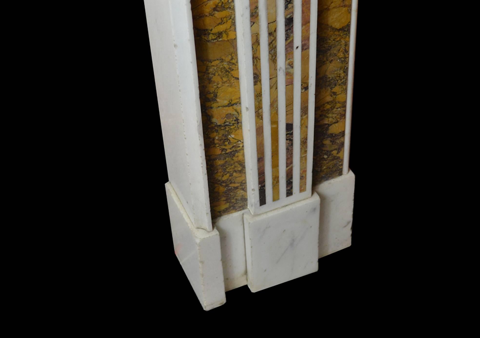 Northern Irish 18th Century Irish Chimneypiece in Statuary Marble with Convent Siena Marble For Sale
