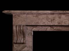 19th Century French Victorian Mantel carved in Belgian Marble (FR-ZE44)