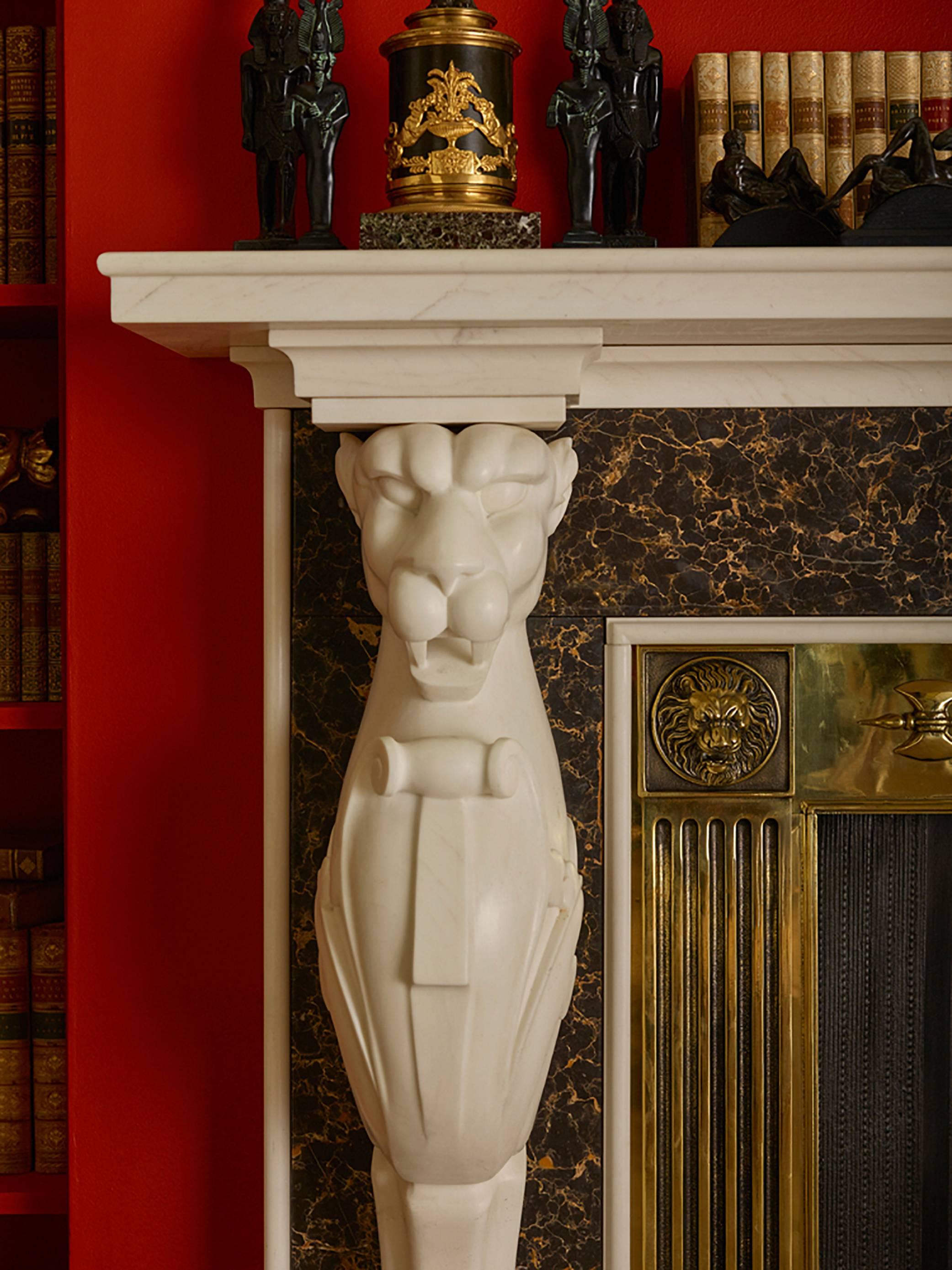 European Pompeii Mantel by Tim Gosling for Chesney's in Statuary and Portor Marble