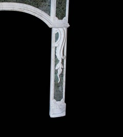 Louis XV Style Mantelpiece circa 1920 in Statuary Marble with Antico Verde