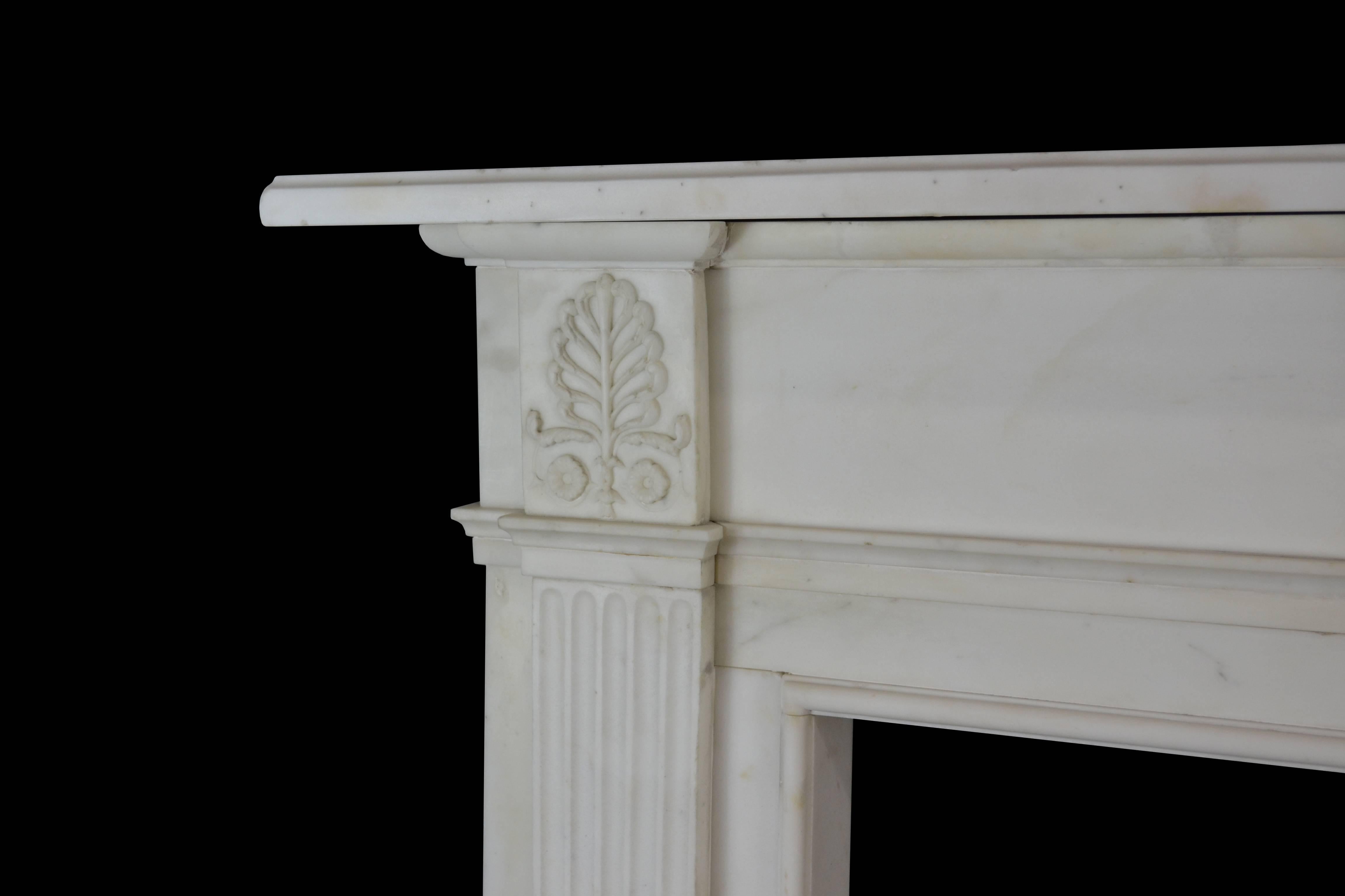 English 19th Century Neoclassical Statuary Marble Mantelpiece, 'GEO-ZE97' For Sale
