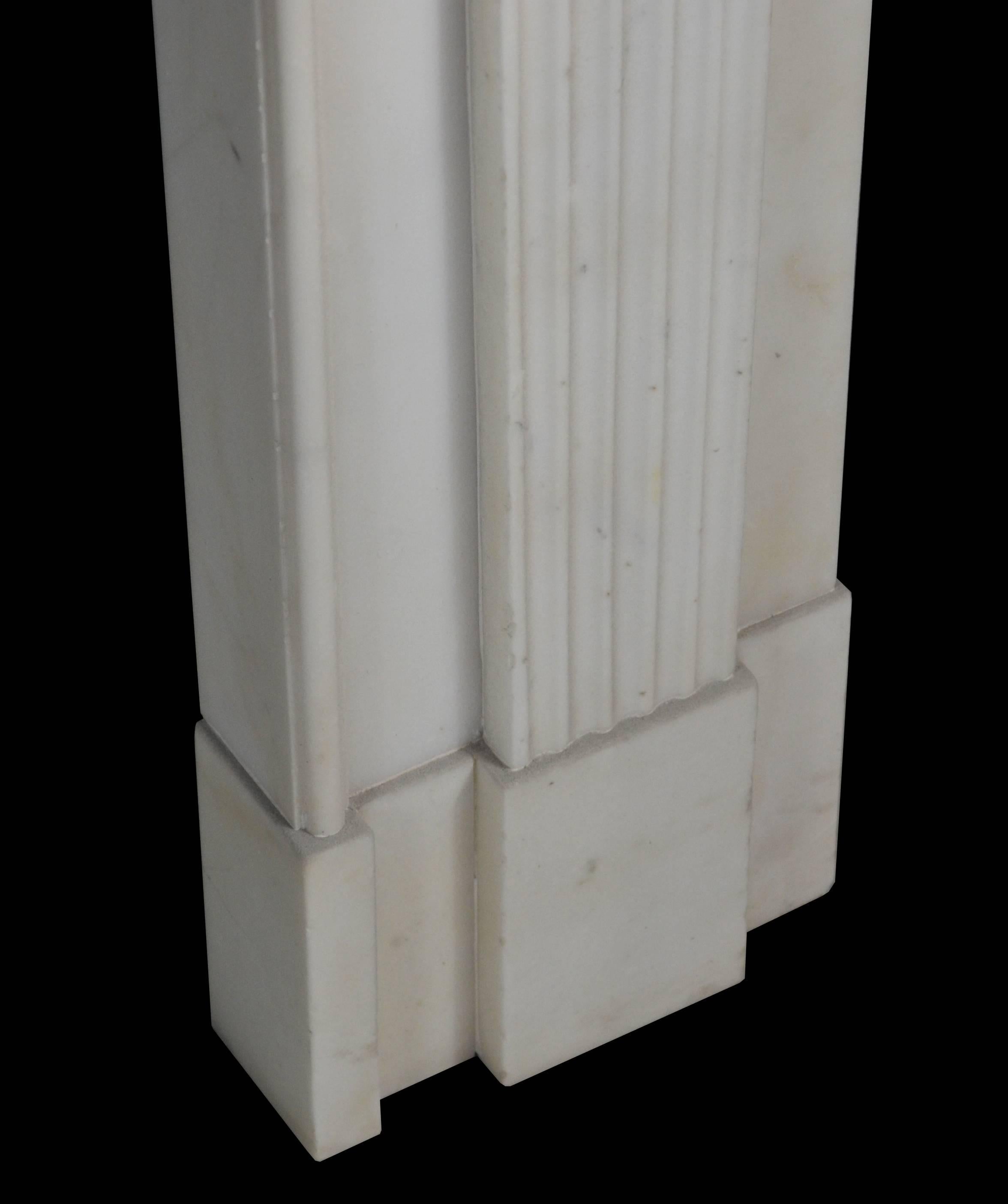 19th Century Neoclassical Statuary Marble Mantelpiece, 'GEO-ZE97' For Sale 1