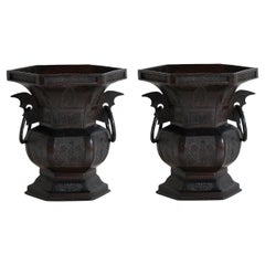 Pair of Early 20th Century Japanese Temple Urns