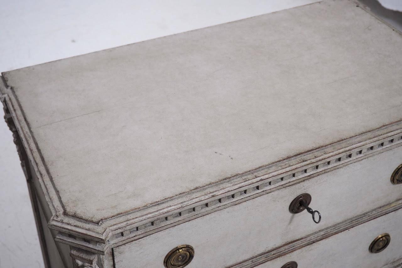 Wood Antique Pair of Swedish Late Gustavian Period Painted Chests, 19th Century