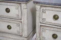 Antique Pair Large Swedish Gustavian Chests with Marbleized Tops, 19th Century