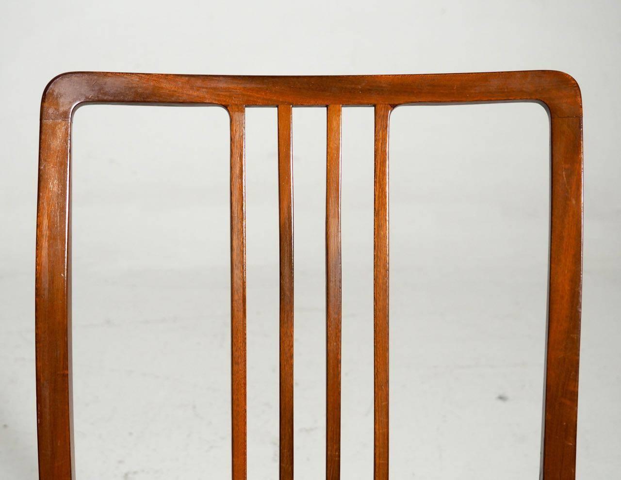 Twelve Dining Chairs in Mahogany with Black Horsehair Seats, circa 1950 2