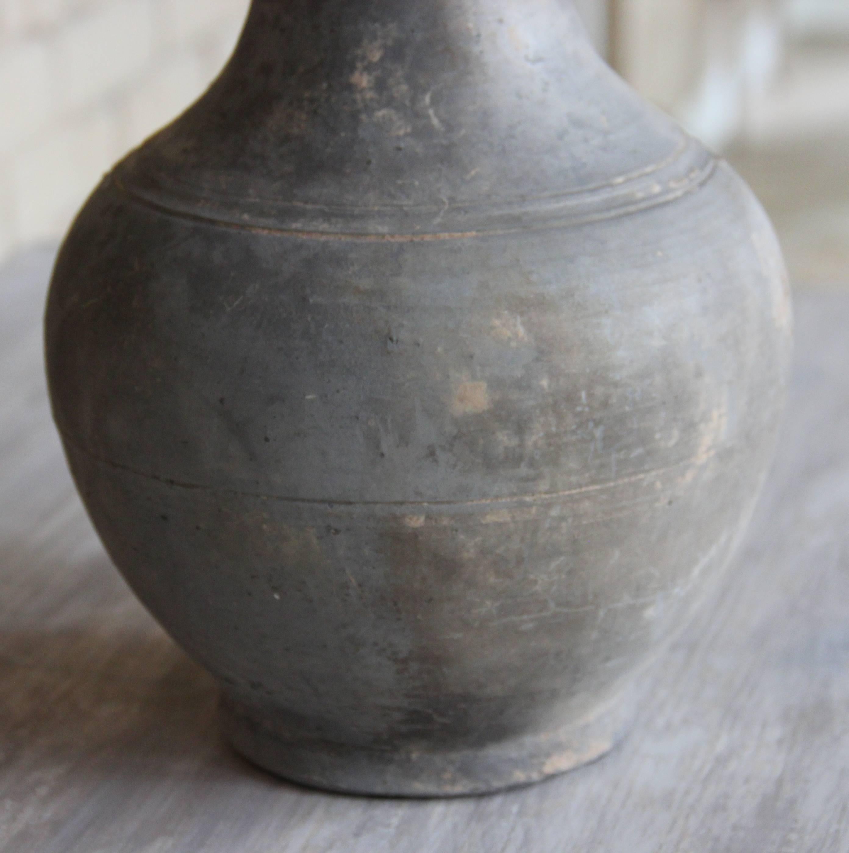 Chinese Han Dynasty Unglazed Vase Antique Table Lamp 2