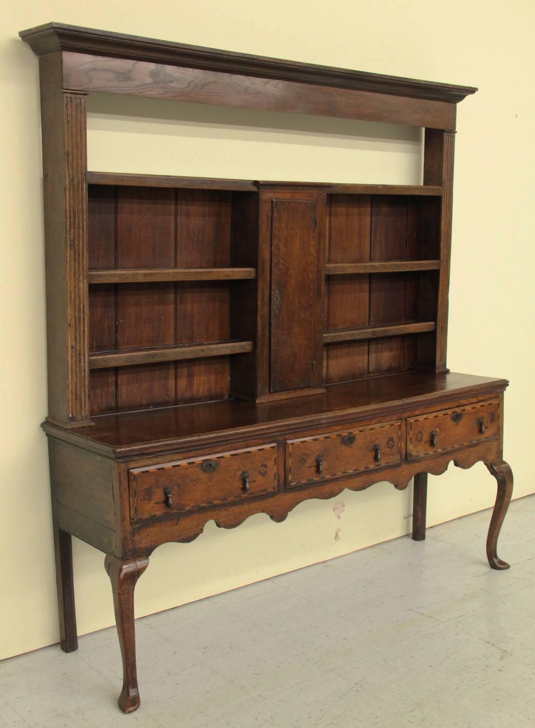 English Hutch or Welsh Dresser in Two Parts, 18th Century