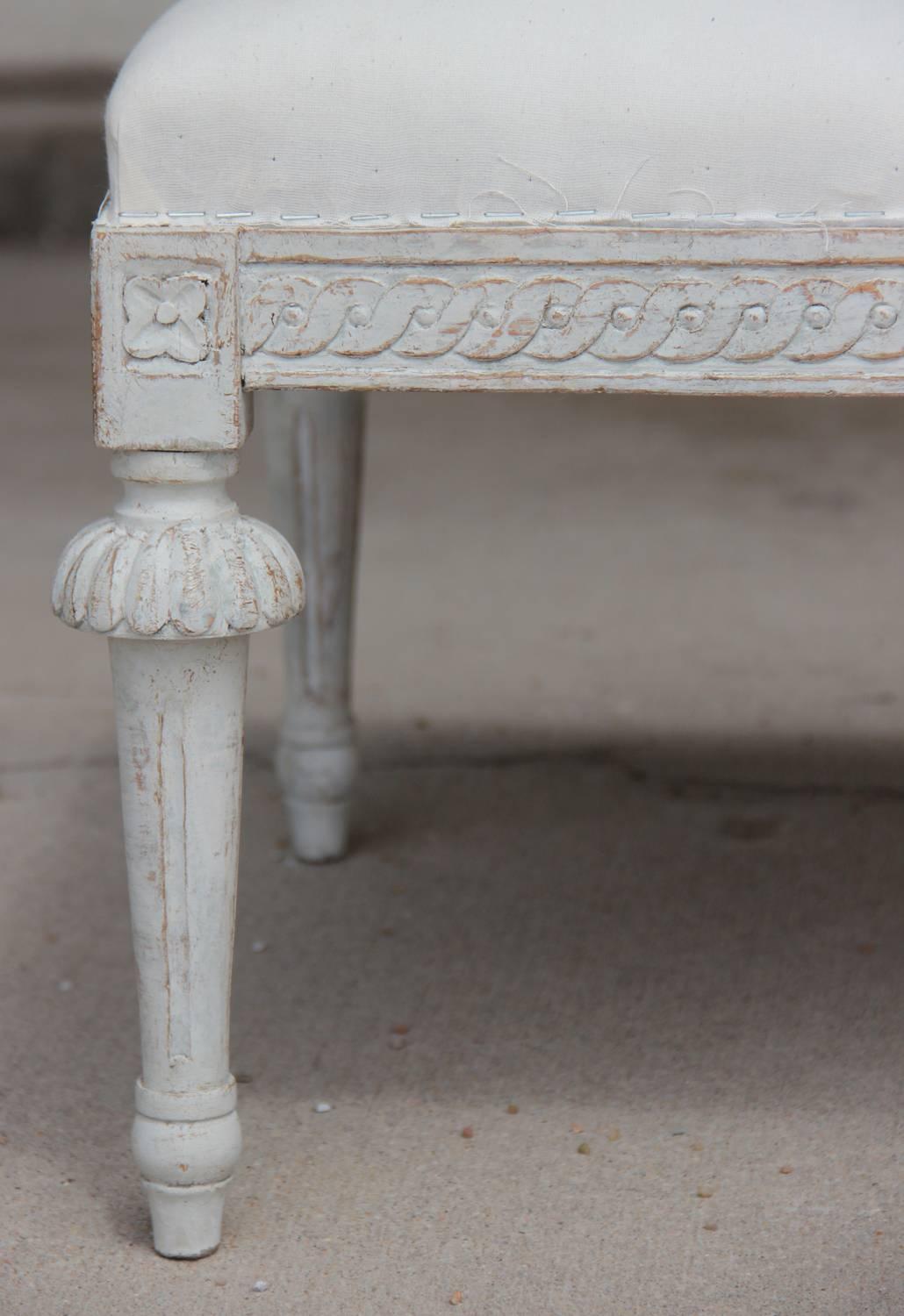 Swedish Gustavian Period Painted Long Footstool, 19th Century Antique 3