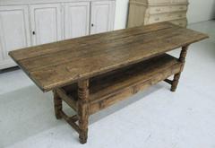 Spanish Provincial Antique Bishop's Bench as Console Table, 19th Century