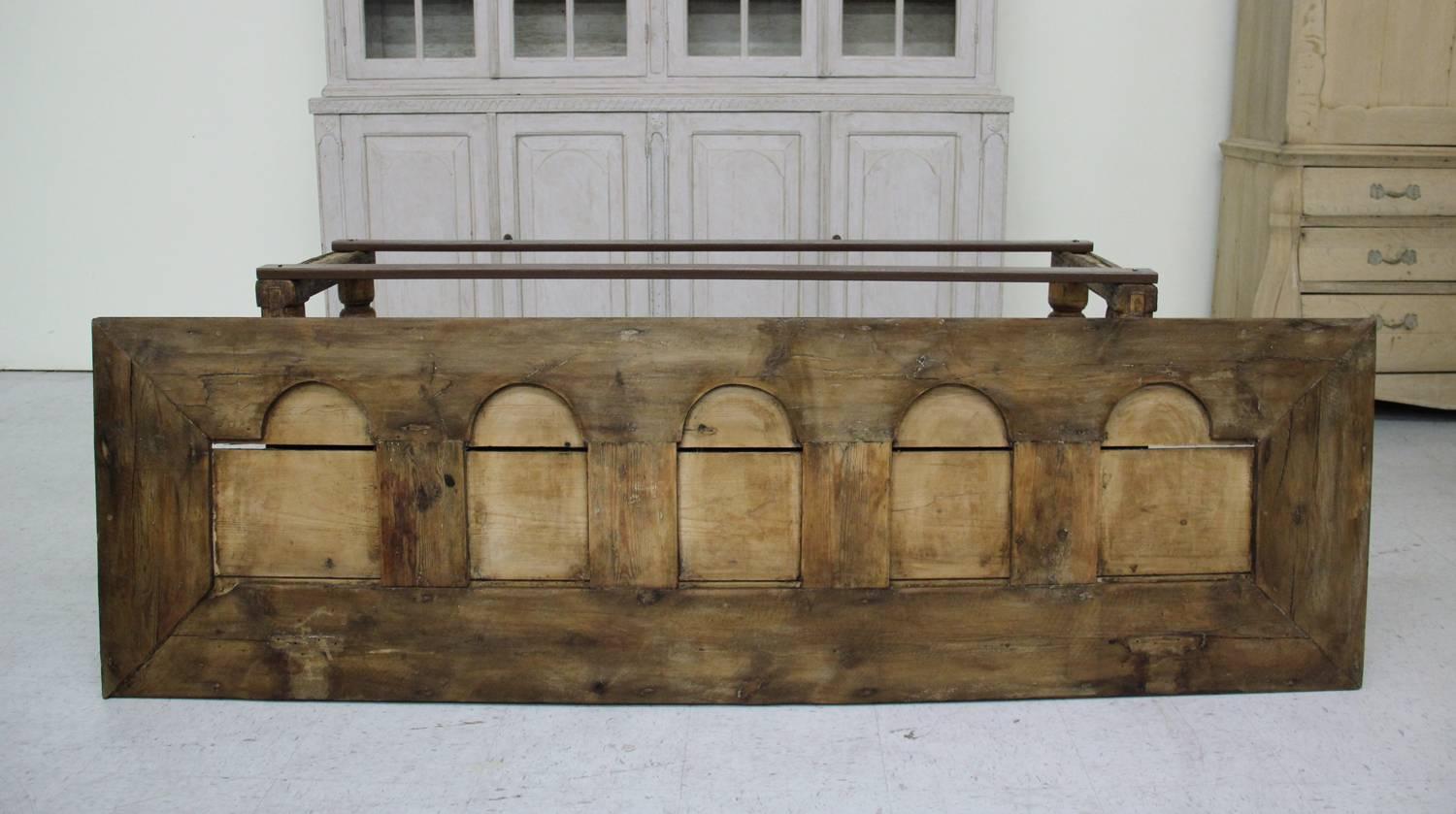 Spanish Provincial Antique Bishop's Bench as Console Table, 19th Century 3