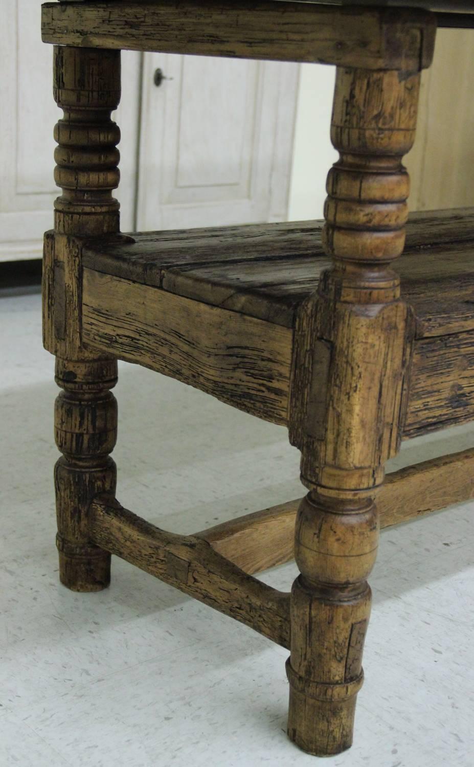 Spanish Provincial Antique Bishop's Bench as Console Table, 19th Century 1