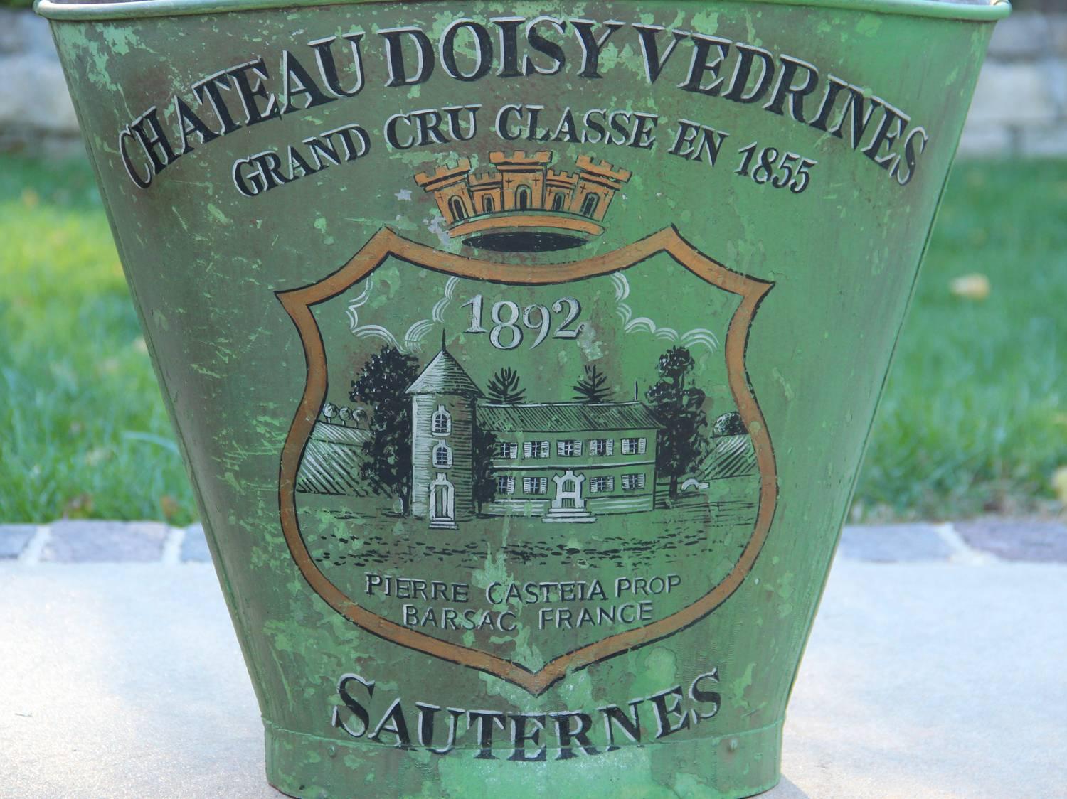 Hand-Painted 19th Century French Zinc Grape Hod