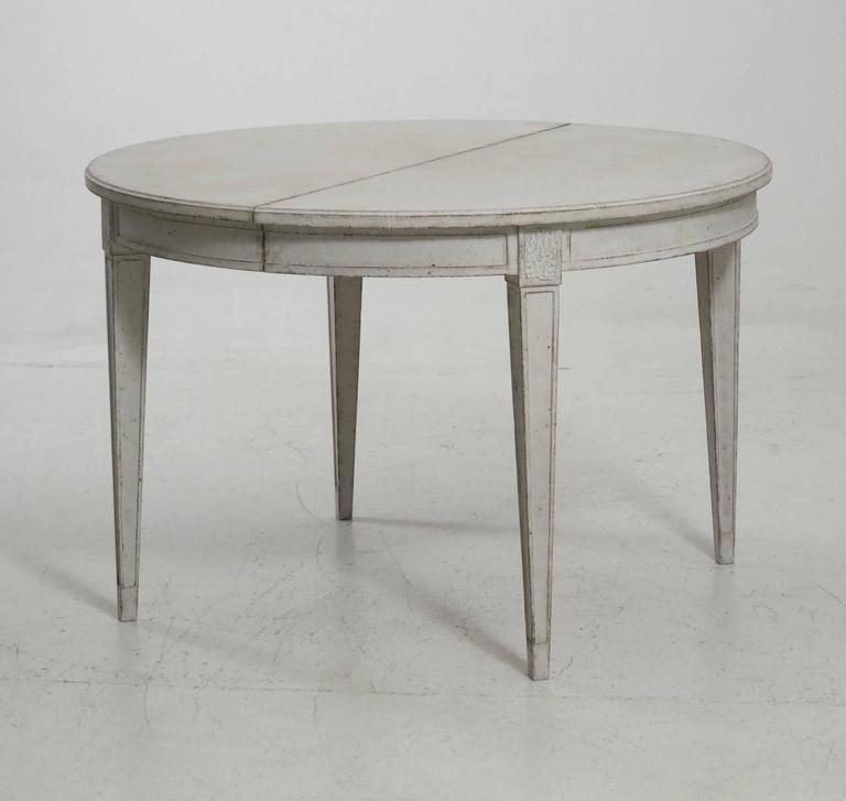 Swedish Gustavian Style Painted Extension Dining Table at ...