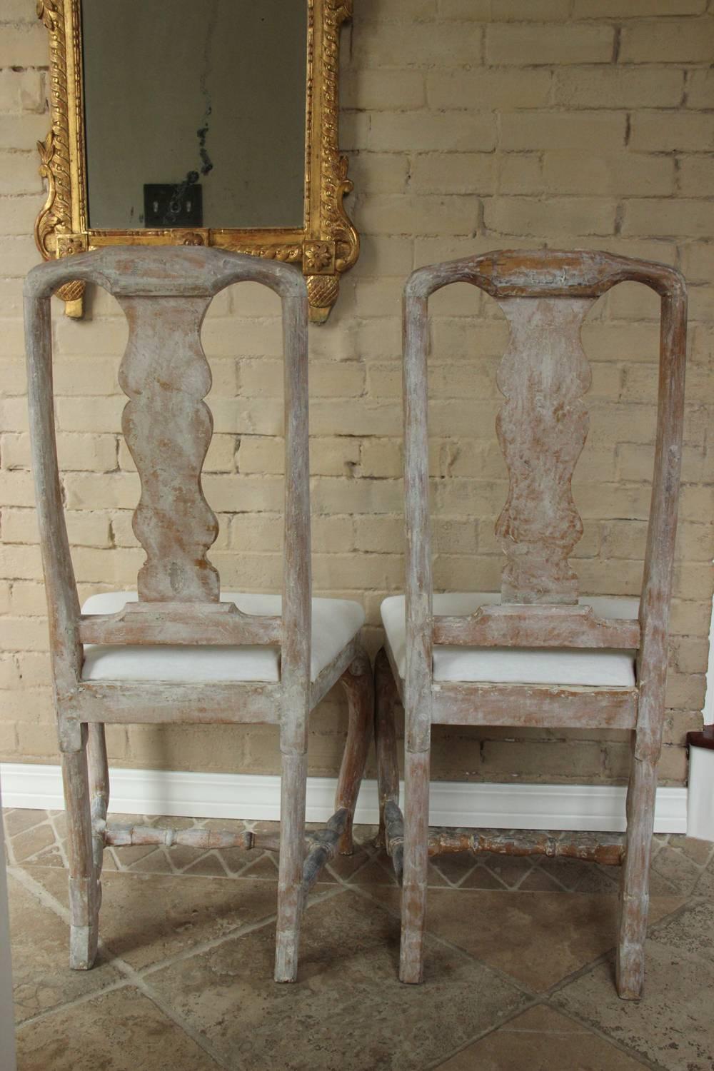 18th Century Pair of Swedish Rococo Period Side Chairs 4