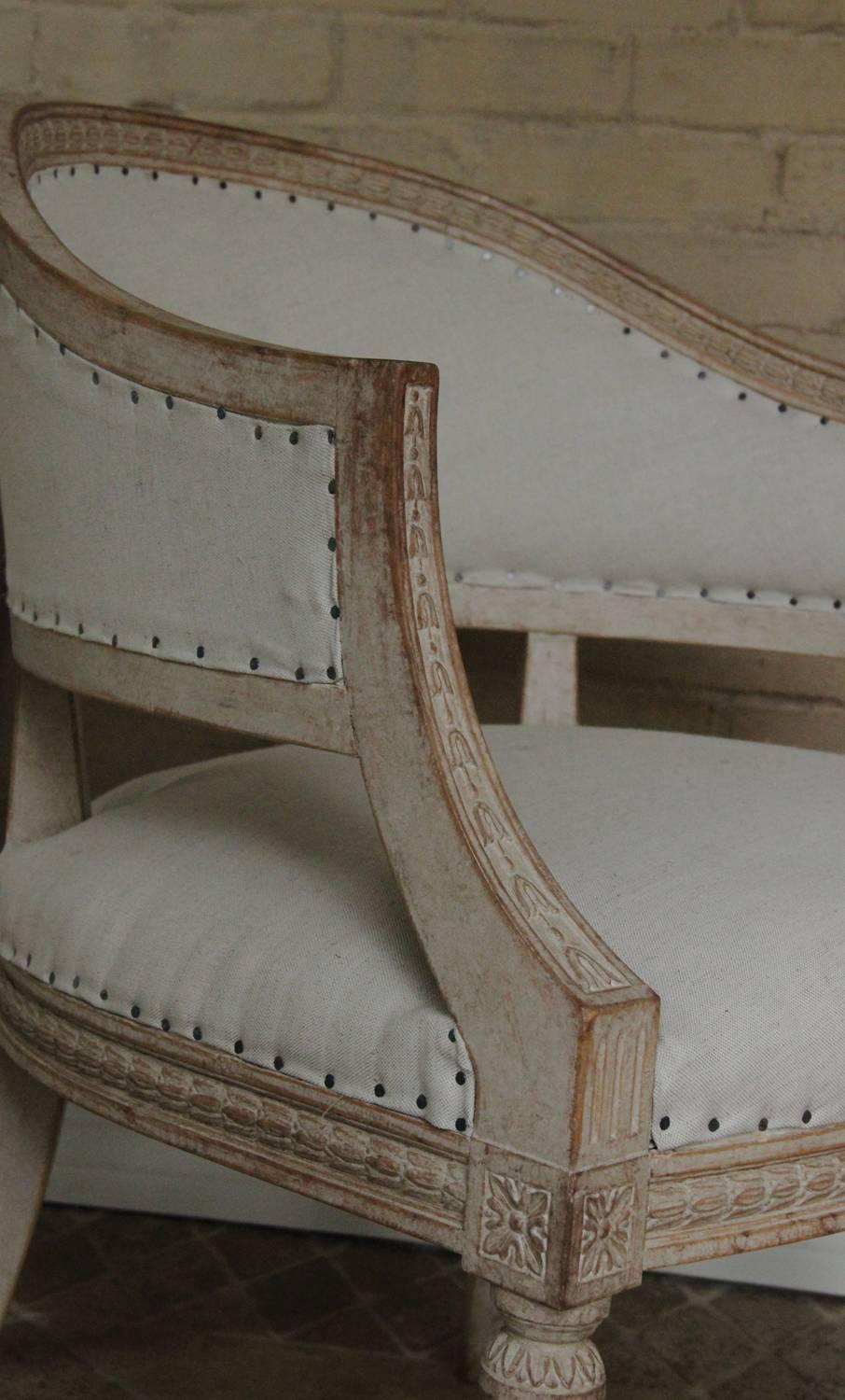 19th Century Pair of Swedish Gustavian Barrel Back Armchairs In Excellent Condition In Wichita, KS
