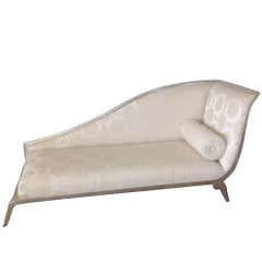 French Art Deco Style Silver Gilt Sleigh Back Recamier Daybed