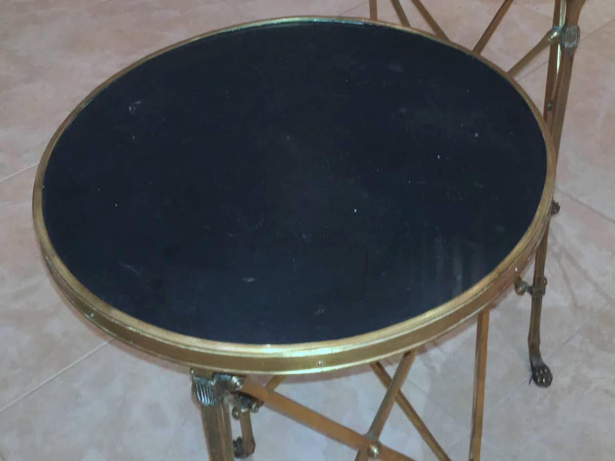 Pair of French Brass Neoclassical Gueridon Tables in the Jansen Manner 5