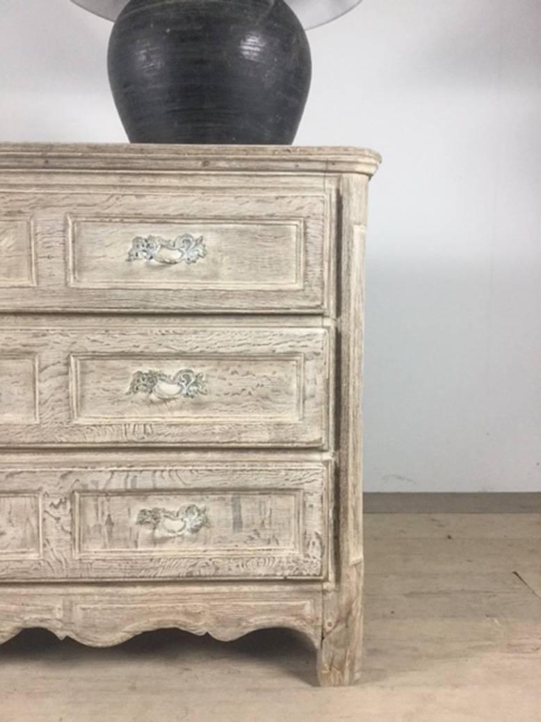 19th Century French Bleached and Limed Oak Chest in the Louis XV Style In Excellent Condition In Wichita, KS