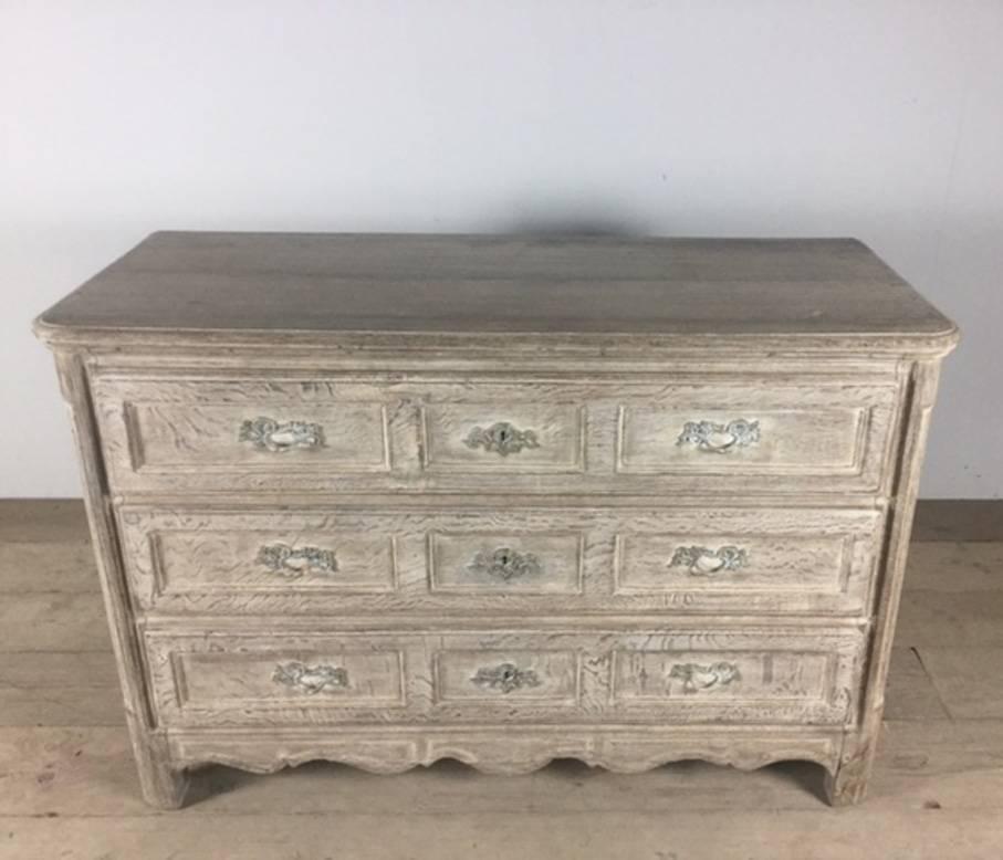 19th Century French Bleached and Limed Oak Chest in the Louis XV Style 3