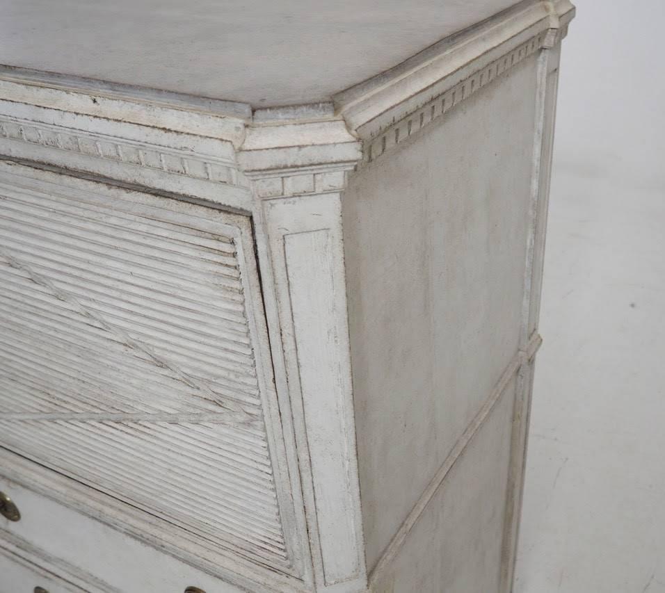 Antique Swedish Gustavian Fall-Front Secretary with Reeded Detail, 19th Century 5