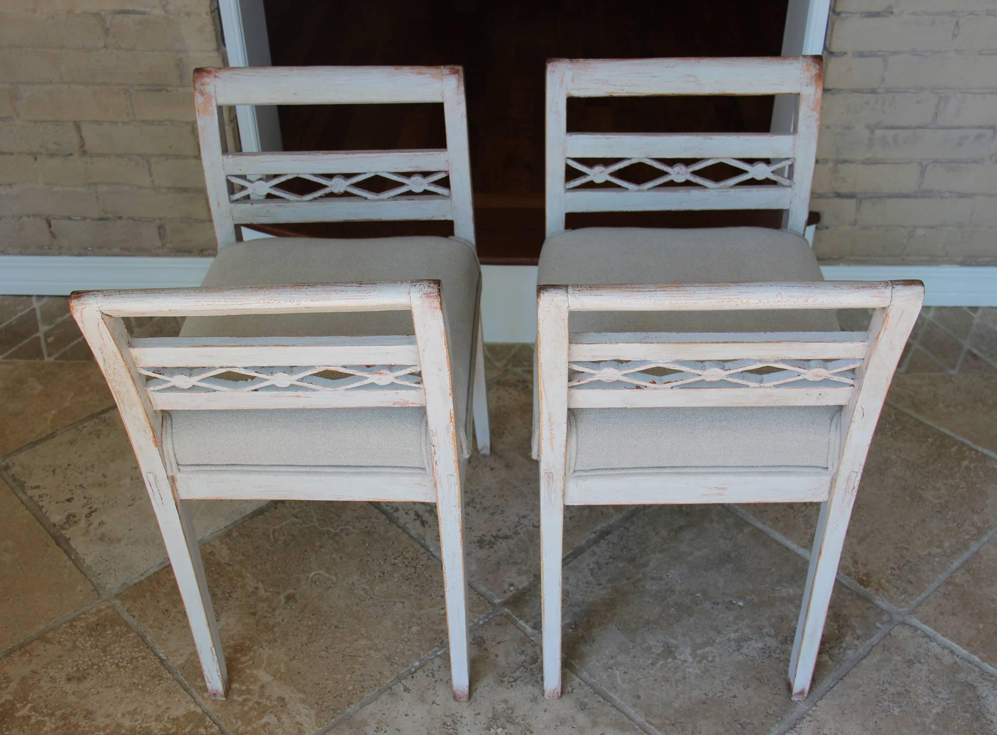 Neoclassical Swedish Pair of Stools in the Gustavian Style, 19th Century Antique
