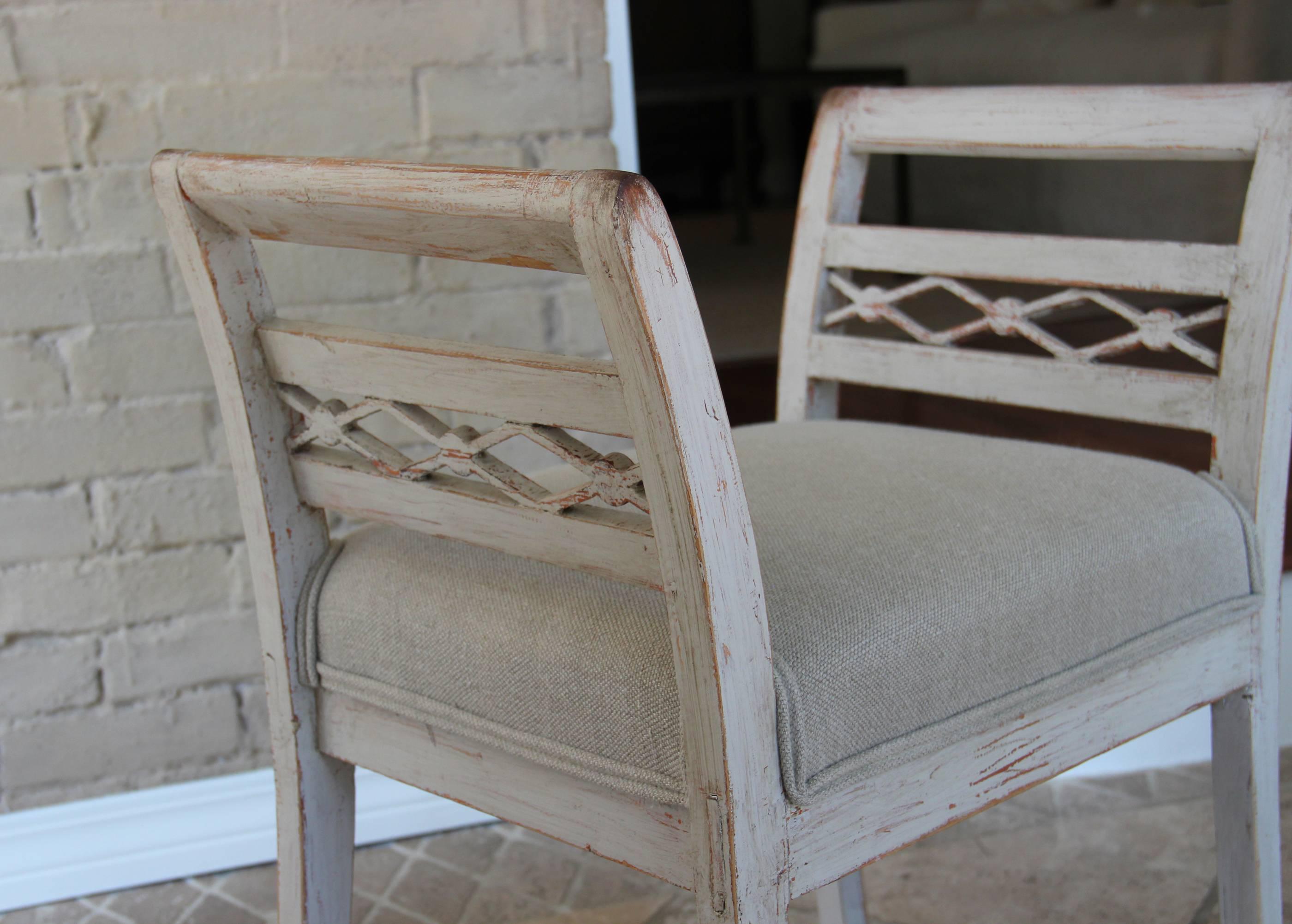 Swedish Pair of Stools in the Gustavian Style, 19th Century Antique 2