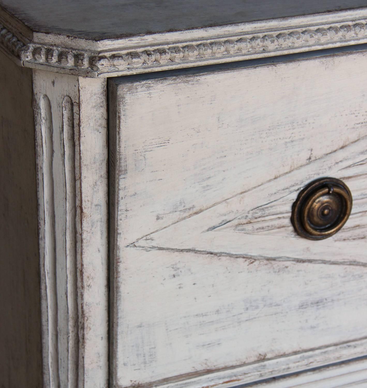 Swedish Gustavian Fall-Front Secretary Chest with Reeded Detail, 19th Century  4