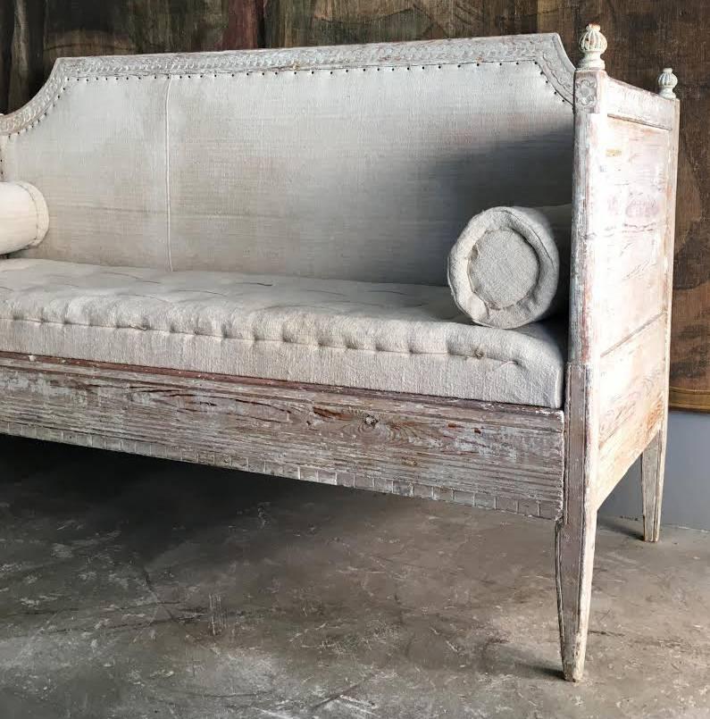 18th Century and Earlier Swedish Early Gustavian Period Sofa in Original Paint, 18th Century Antique