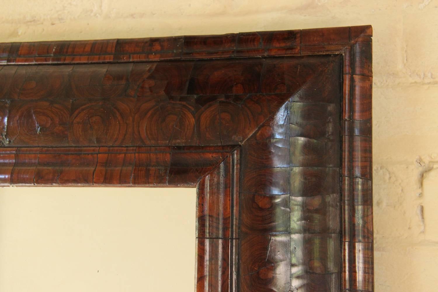 18th Century and Earlier English Rosewood Mirror with Removable Arched Top, 18th Century Antique