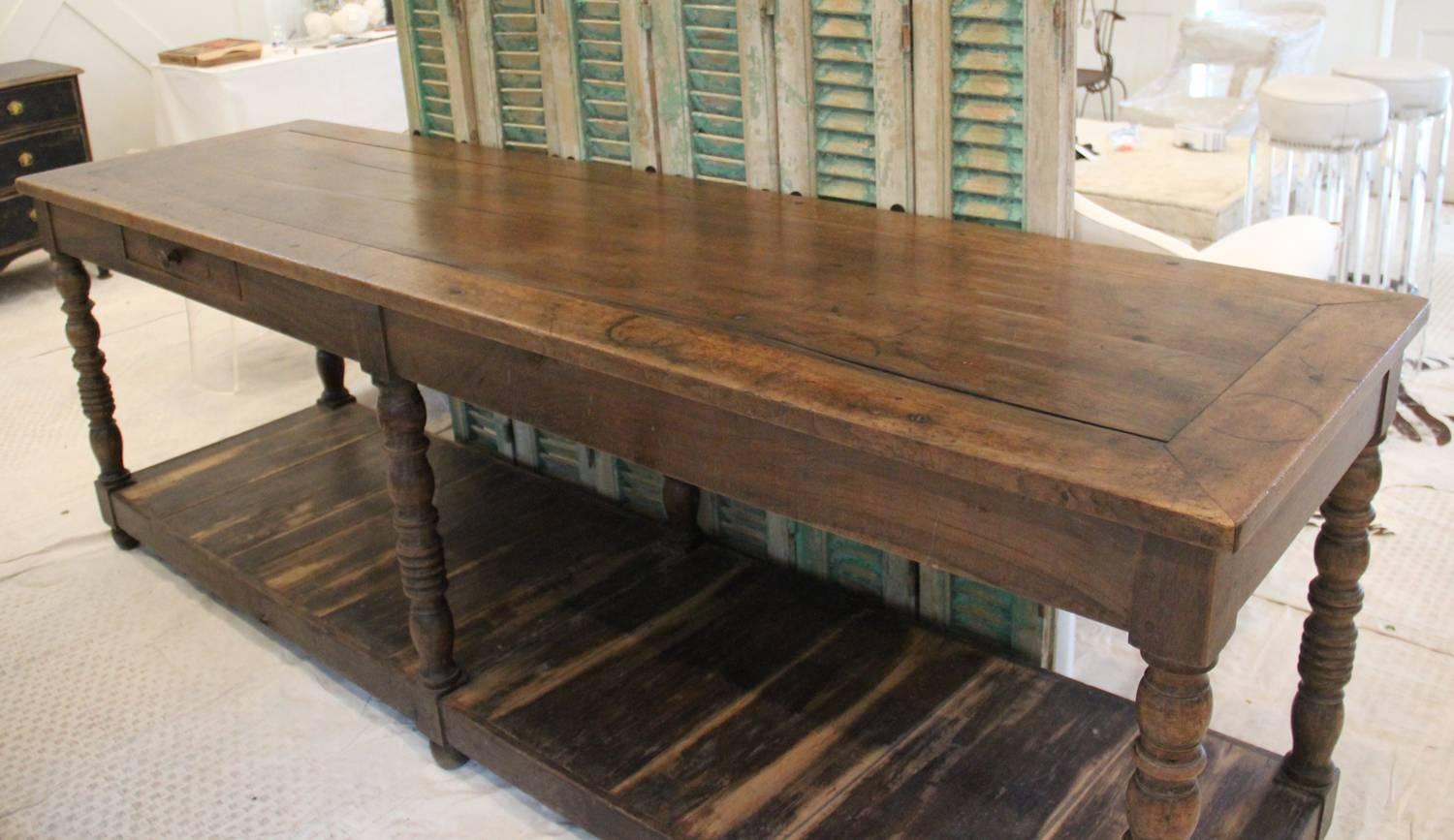 French Walnut Draper's Table or Sideboard, 19th Century Antique  2